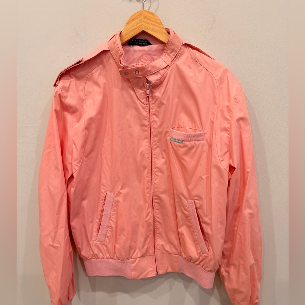 Members Only Pink Bomber Jacket Womens 44 Zip Front Lightweight Like Never Worn